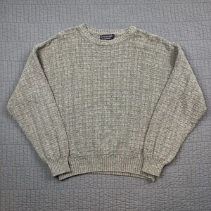 Vtg Y2K Roundtree York Sweater Men Large Brown Textured Knit Boxy Fit Fisherman